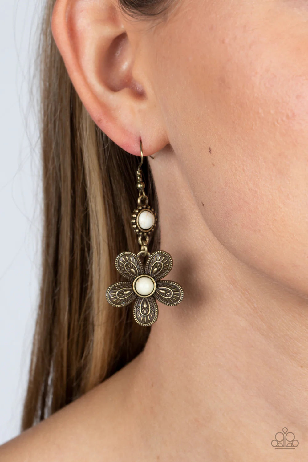 Free-Spirited Flourish - Brass Earrings 9