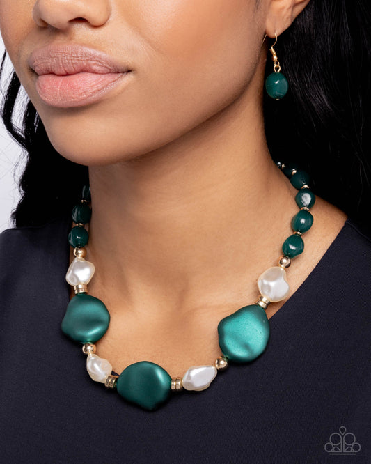 Forever Feature - Green - Paparazzi Accessories - Necklace