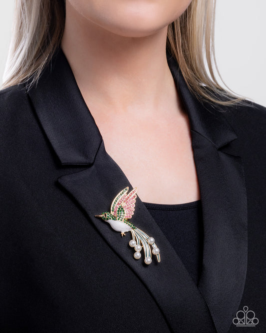 Hummingbird Homage - Green - Brooch