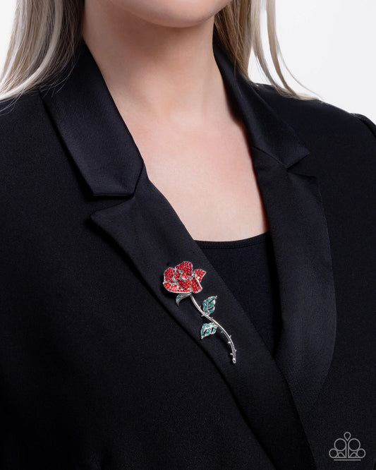 Reliable Rose - Red - Brooch