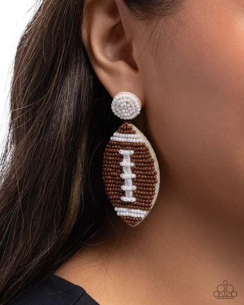 Football Fan - Brown - Post Earrings
