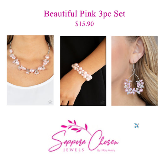 Beautiful Pink 3pcs Set