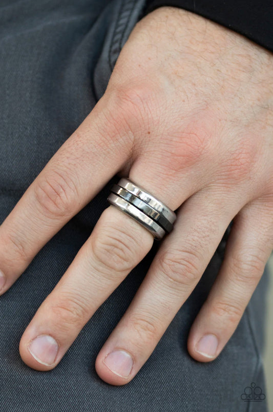 Paparazzi Black “Battle Tank” Black  Mens Ring